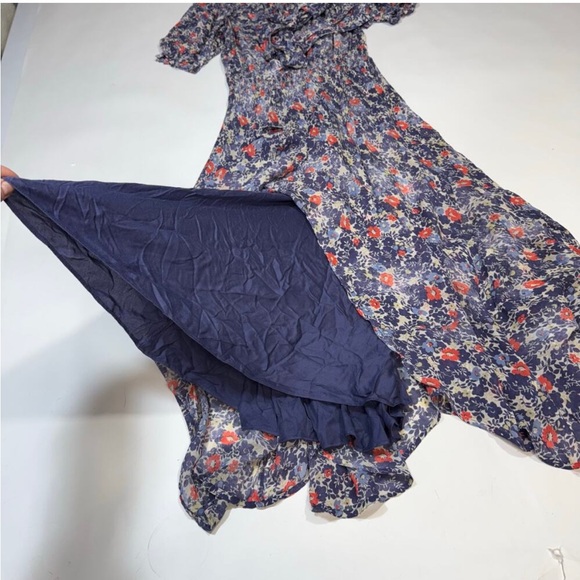 Polo by Ralph Lauren Floral Maxi Dress in Blue and Red - Picture 5 of 10